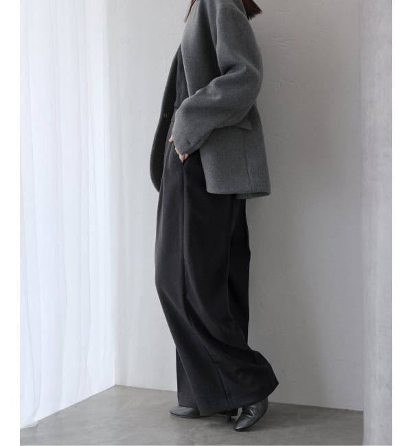 「ウーリーカルゼワイドパンツ」|スラックス|