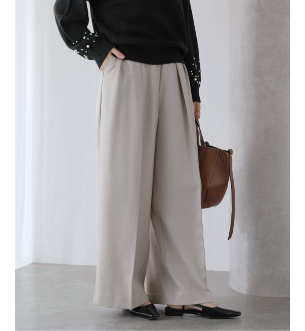  「ウーリーカルゼワイドパンツ」|スラックス|グレーB