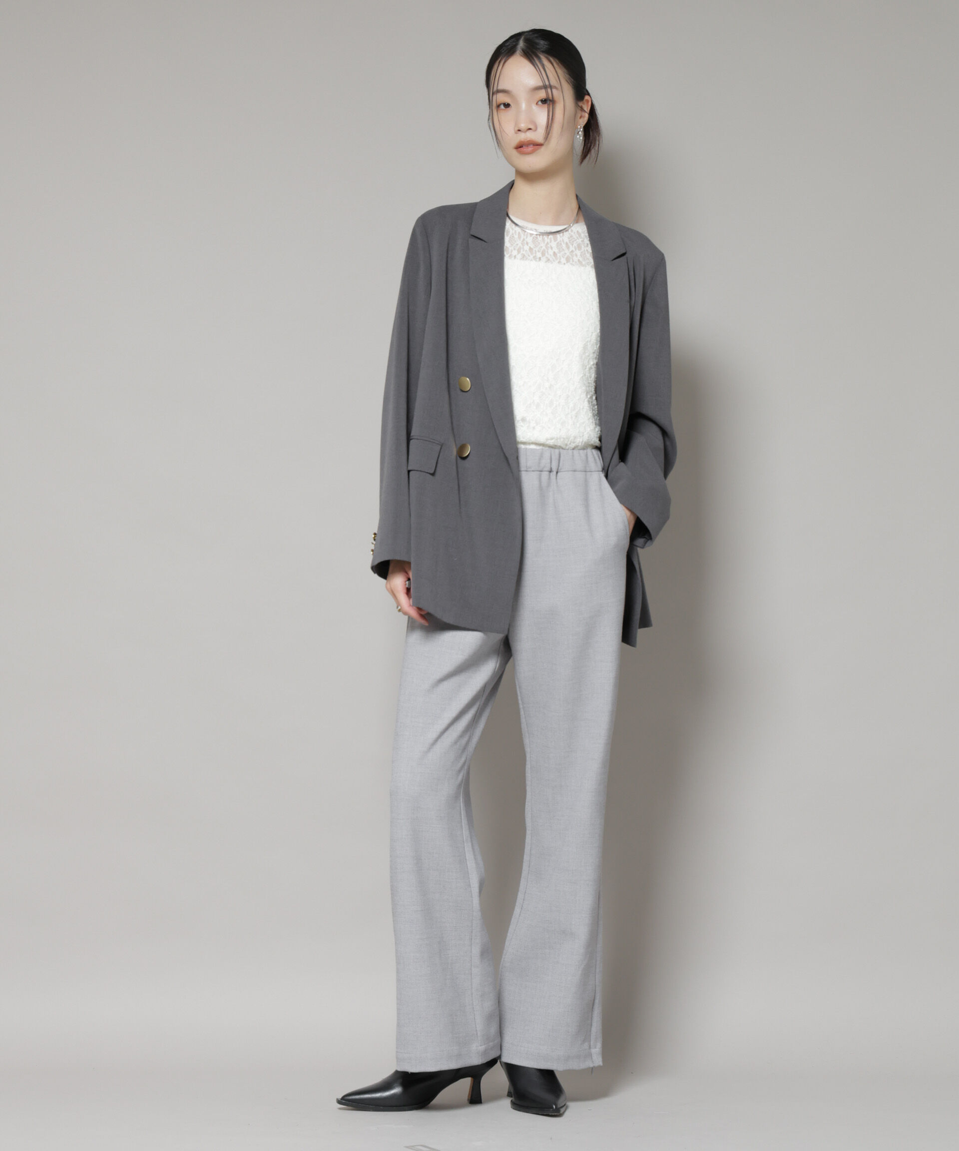 nano･universe「ジップスリットパンツ」|チノ|