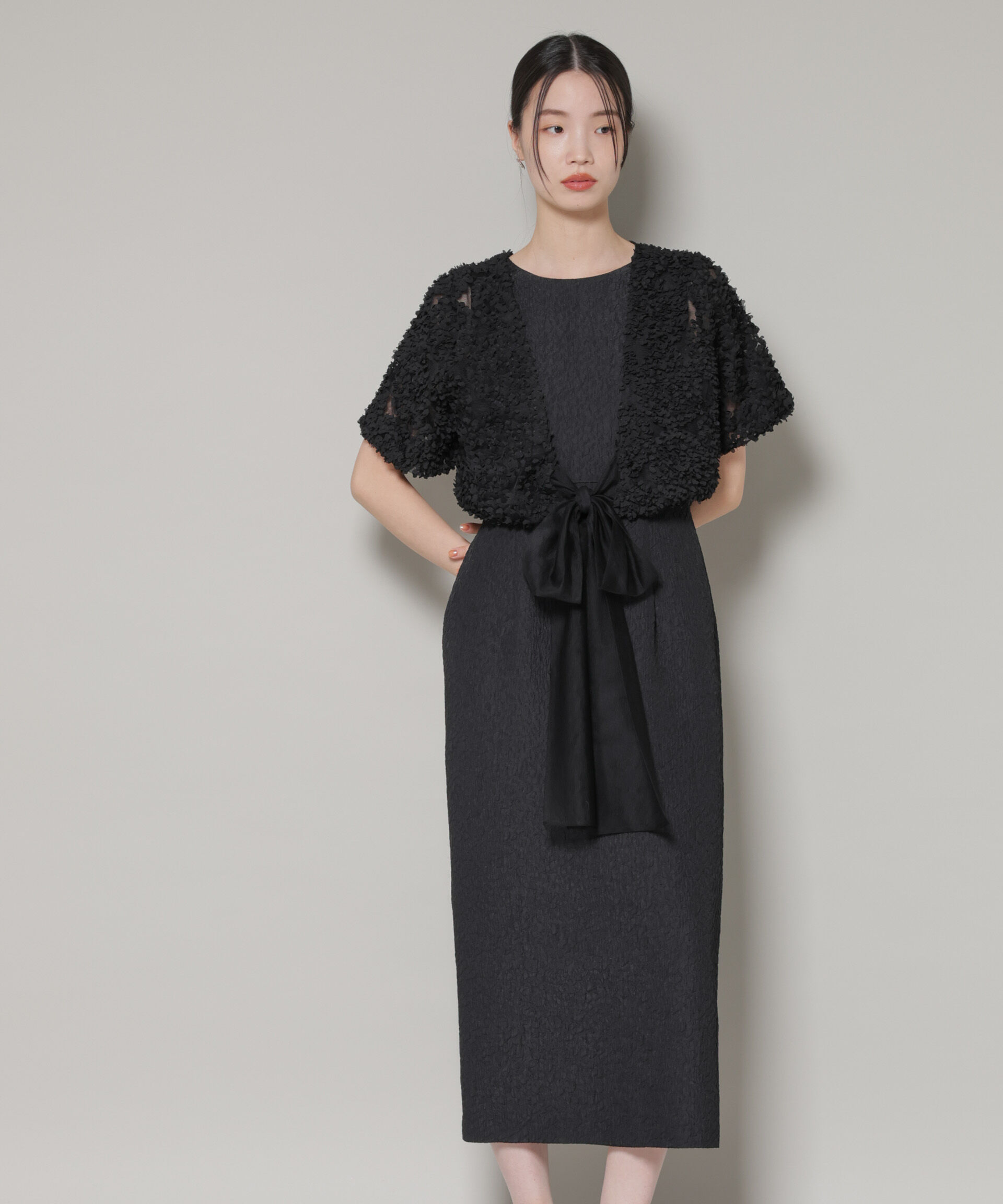 nano･universe「kaene/デザインリボンボレロセットドレス」|ワンピース|