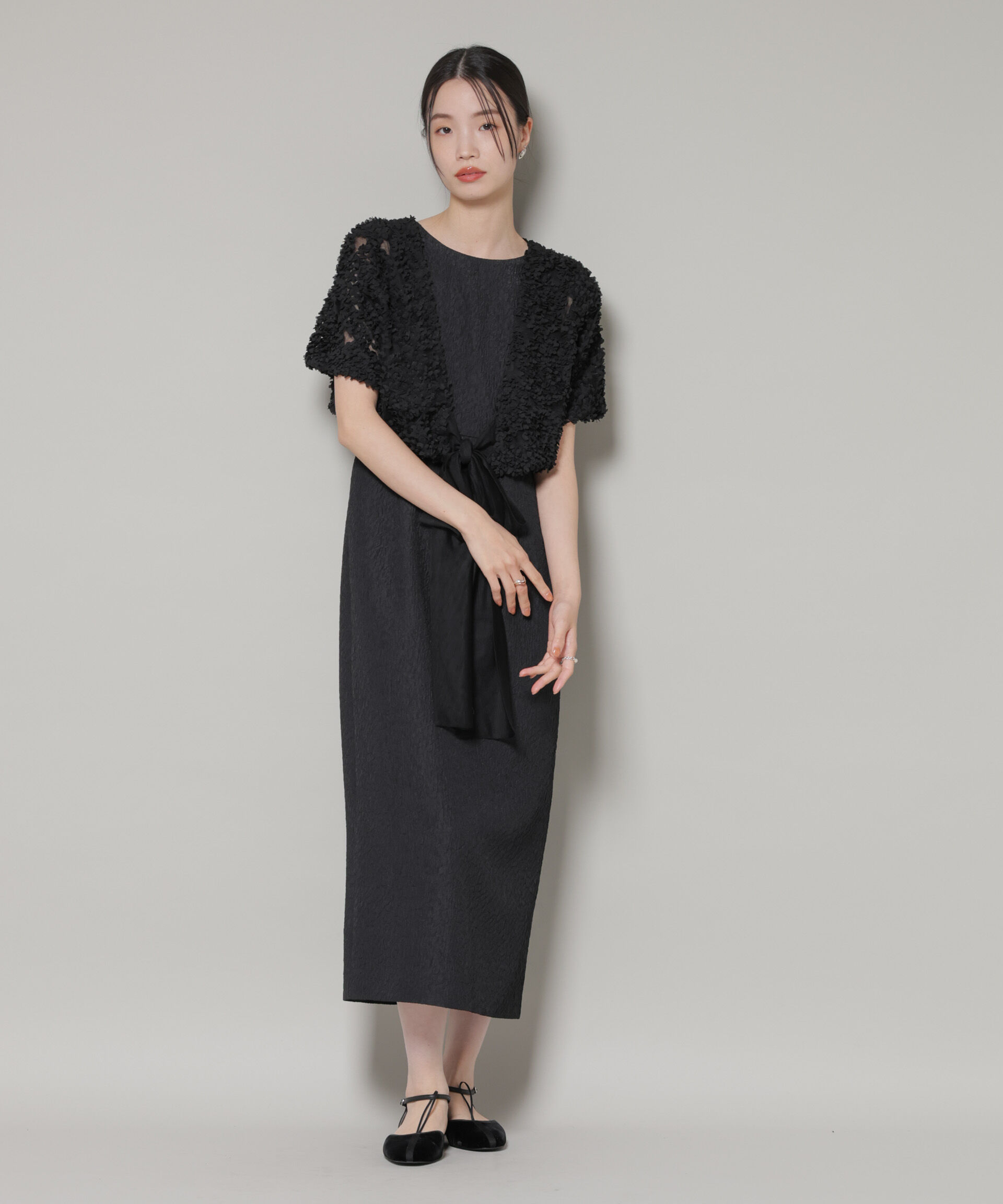 nano･universe「kaene/デザインリボンボレロセットドレス」|ワンピース|