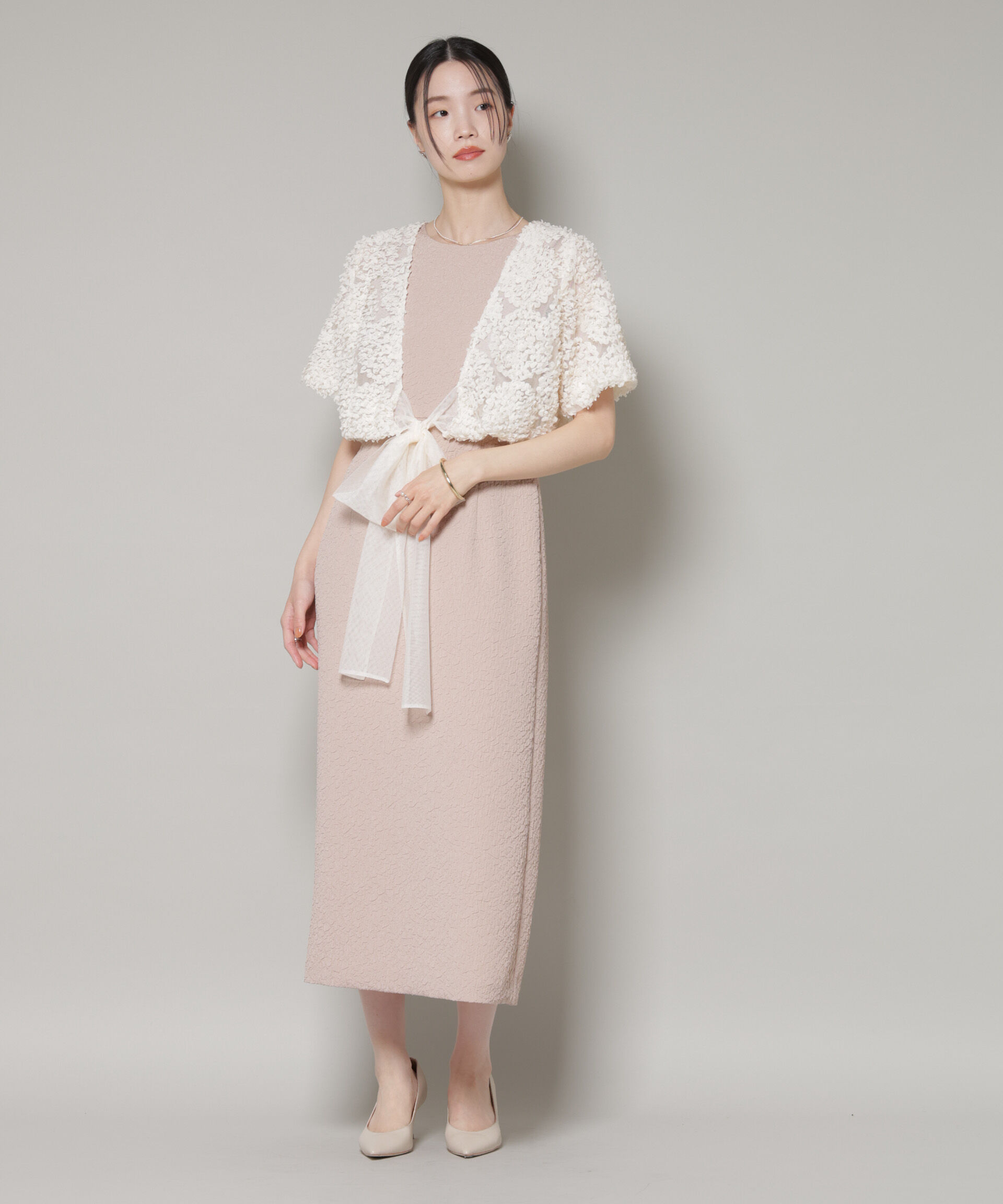 nano･universe「kaene/デザインリボンボレロセットドレス」|ワンピース|