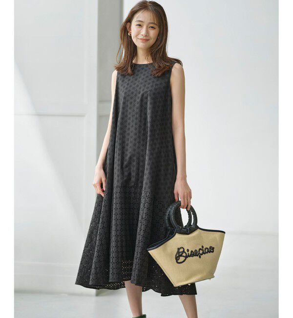 組曲「【WEB限定】エンブロイダリーレース ノースリーブワンピース」|ワンピース|ブラック系