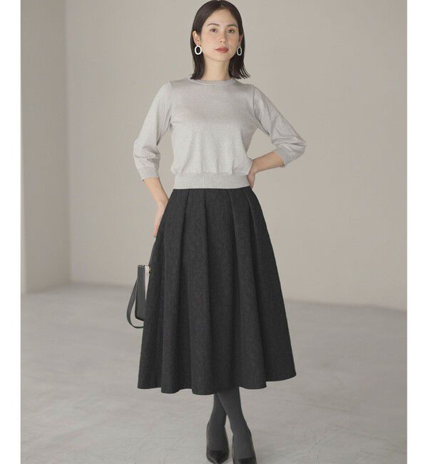 組曲「【WEB限定カラーあり】フラワーラメジャカード フレアスカート」|スカート|