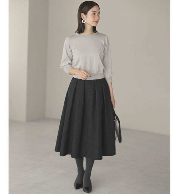 組曲「【WEB限定カラーあり】フラワーラメジャカード フレアスカート」|スカート|