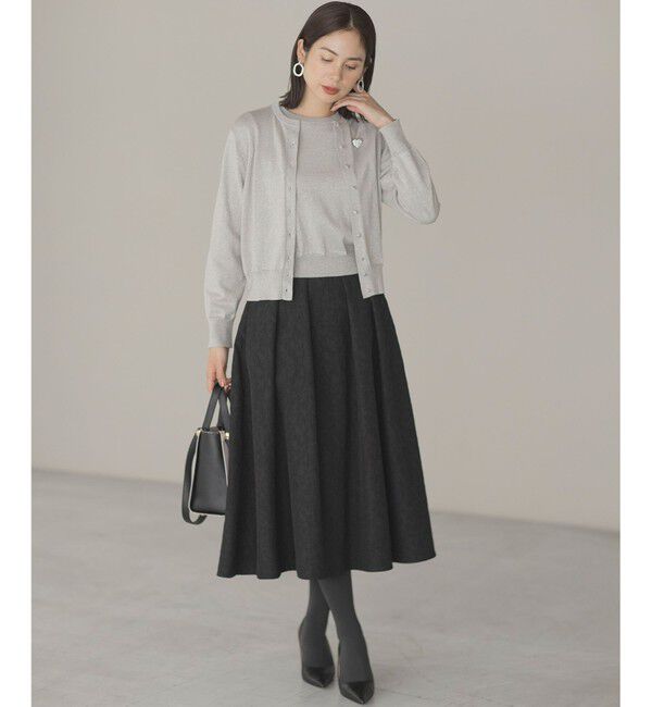 組曲「【WEB限定カラーあり】フラワーラメジャカード フレアスカート」|スカート|