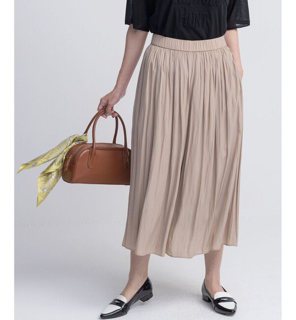 組曲「【WEB限定カラーあり】ギャザーライトデシン パンツ」|その他|ベージュ系