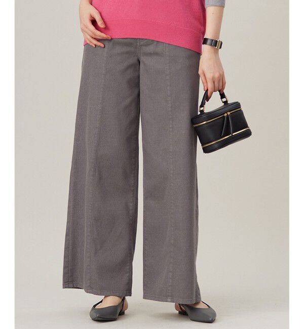 自由区「【洗える】ウスカルデニムバギー パンツ」|デニム|スレート