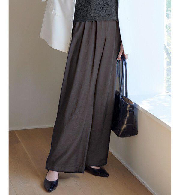 自由区「【ご好評アイテム・新色追加・ウエストゴム・セットアップ対応】エアリーツイルワイド パンツ」|その他|バーント