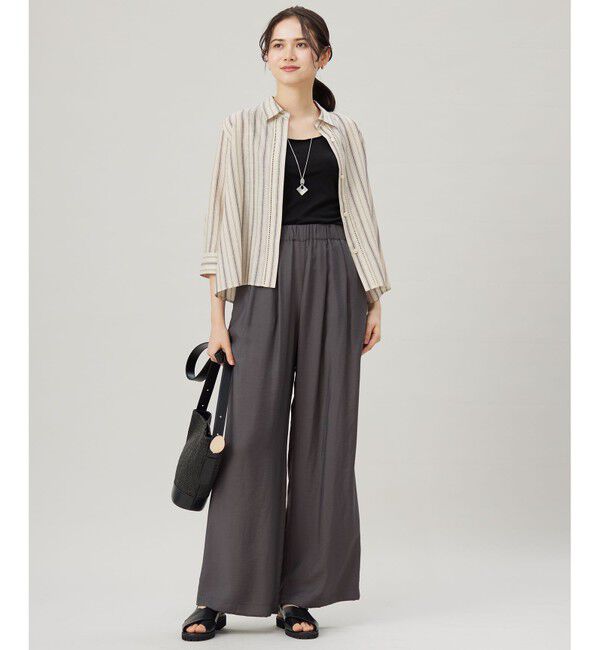 自由区「【ご好評アイテム・新色追加・ウエストゴム・セットアップ対応】エアリーツイルワイド パンツ」|その他|