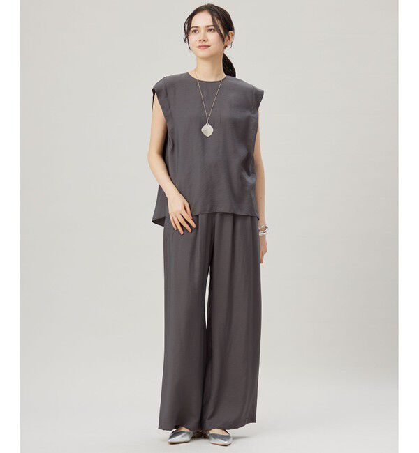 自由区「【ご好評アイテム・新色追加・ウエストゴム・セットアップ対応】エアリーツイルワイド パンツ」|その他|