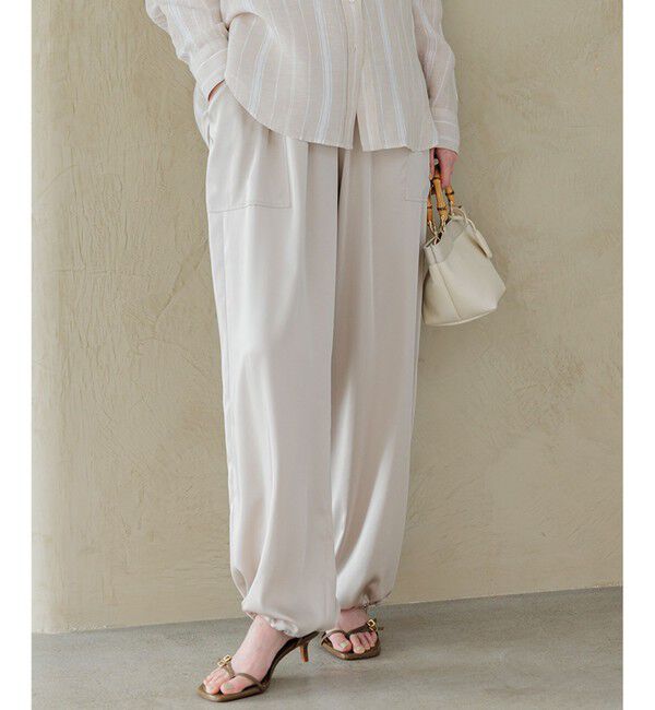 23区「【GLOW8月号掲載/洗える】スムースサテン パラシュートパンツ」|その他|ベージュ系