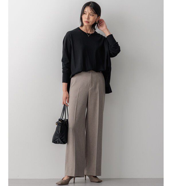 23区「【WEB限定カラーあり/洗える】ウーステッドウール ワイドシルエット ニット」|ニット・セーター|