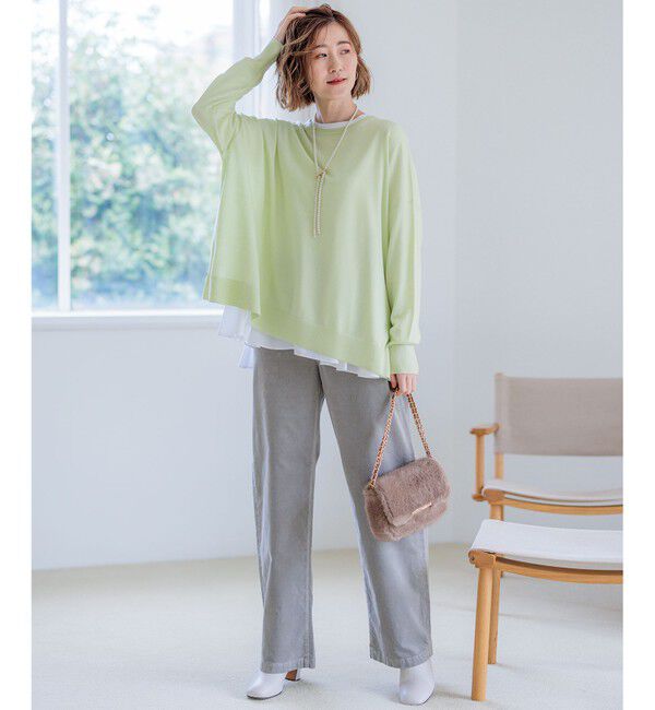 23区「【WEB限定カラーあり/洗える】ウーステッドウール ワイドシルエット ニット」|ニット・セーター|