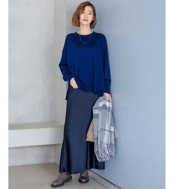 23区「【WEB限定カラーあり/洗える】ウーステッドウール ワイドシルエット ニット」|ニット・セーター|