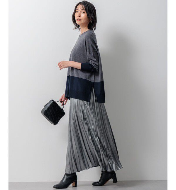 23区「【WEB限定カラーあり/洗える】ウーステッドウール ワイドシルエット ニット」|ニット・セーター|