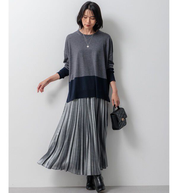 23区「【WEB限定カラーあり/洗える】ウーステッドウール ワイドシルエット ニット」|ニット・セーター|