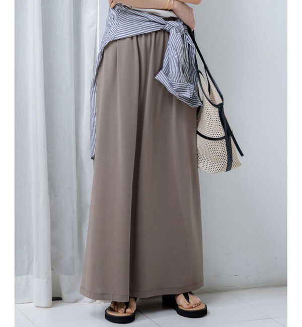 23区「【WEB&一部店舗限定/接触冷感/洗える】ツイストコットンプレーティング スカート」|スカート|ブラウン系
