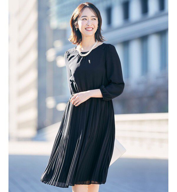 any SiS「【洗える】フェミニンプリーツ ワンピース」|ワンピース|ネイビー