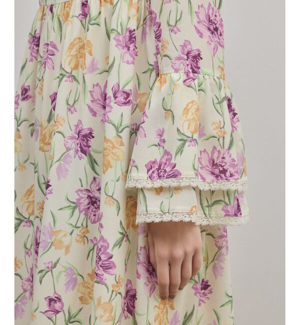 GRACE CONTINENTAL「ボタニカルプリントティアードワンピース」|ワンピース|