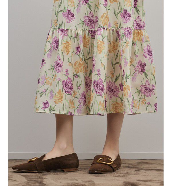 GRACE CONTINENTAL「ボタニカルプリントティアードワンピース」|ワンピース|