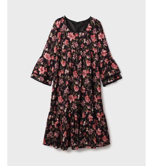 GRACE CONTINENTAL「ボタニカルプリントティアードワンピース」|ワンピース|