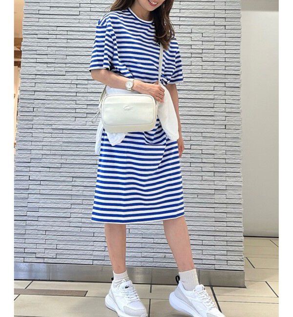 LACOSTE「バイカラーボーダーTシャツドレス」|ワンピース|ブルー