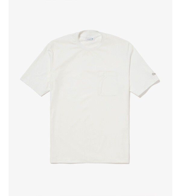 LACOSTE「ワンポイントロゴ オーバーサイズ ポケット半袖Tシャツ 透け防止 速乾 ストレッチ」|Tシャツ・カットソー|