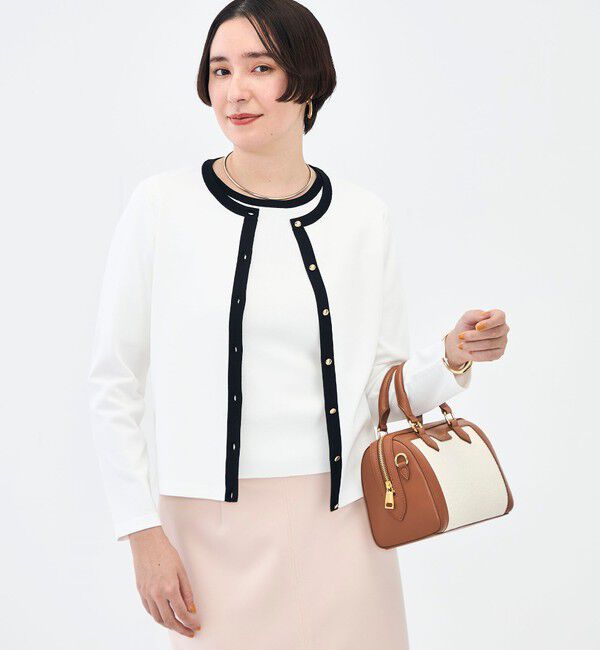 NOLLEY'S sophi「《アンサンブル対応》 《手洗い可能》マルチファンクションクルーネックカーディガン」|カーディガン|