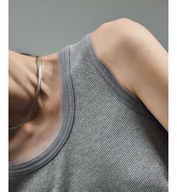 SALON adam et rope'「【WEB限定】ラメリブタンク」|タンクトップ|