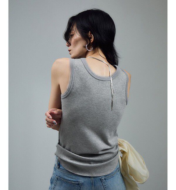 SALON adam et rope'「【WEB限定】ラメリブタンク」|タンクトップ|グレー(07)