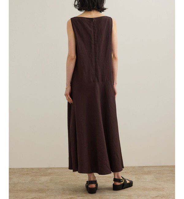 ROPE「レーヨンリネン スラッシュドネックワンピース【セットジャケット対応】」|ワンピース|