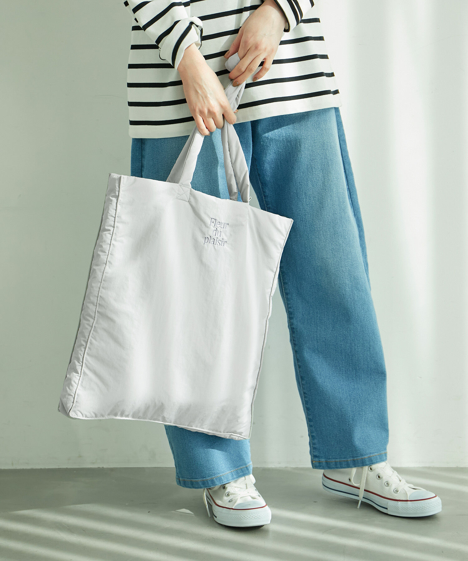 ROPE PICNIC PASSAGE「A4対応・撥水加工/マカロンカラーパディングトートバッグ」|トートバッグ|ライトグレー(08)