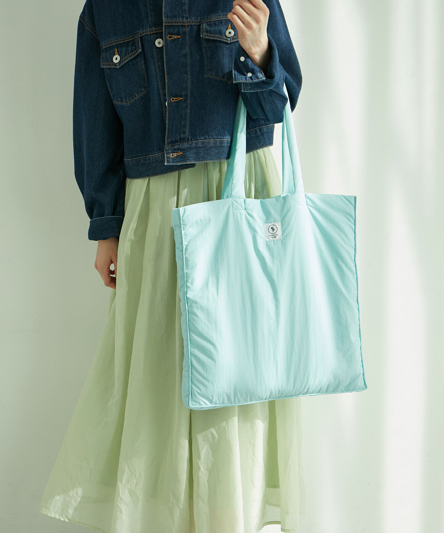 ROPE PICNIC PASSAGE「A4対応・撥水加工/マカロンカラーパディングトートバッグ」|トートバッグ|ブルー系(45)