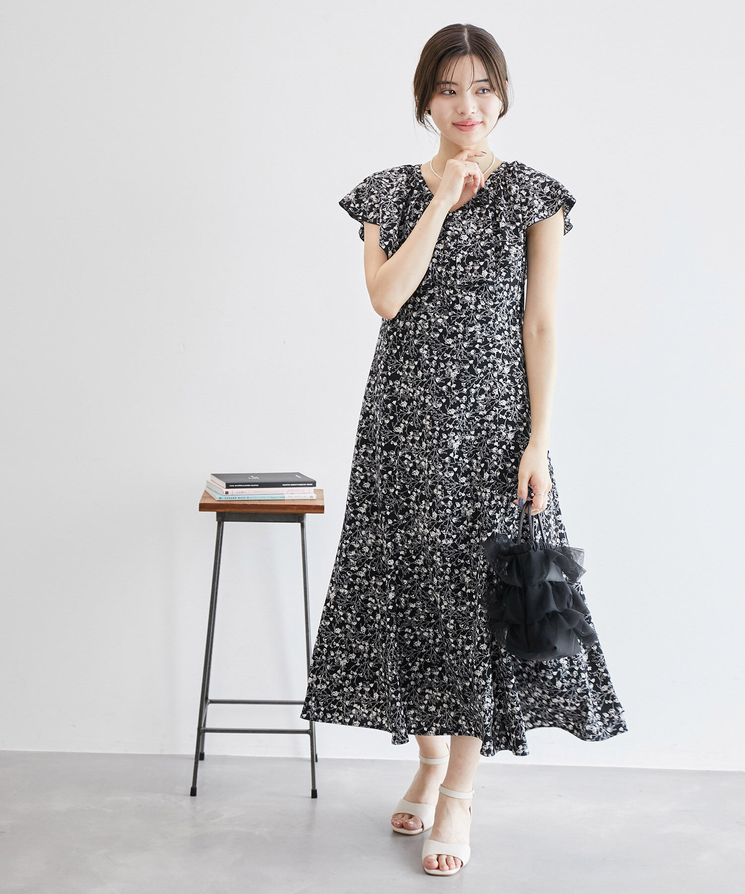 Rope&rsquo;Picnic「フラワープリントラッフルワンピース/リンクコーデ」|ワンピース|