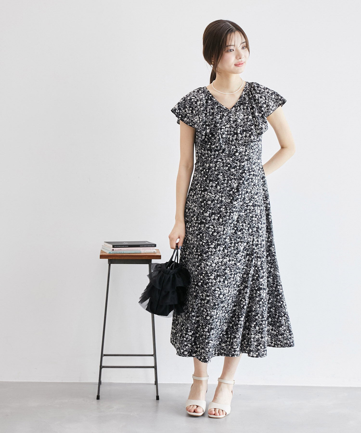 Rope&rsquo;Picnic「フラワープリントラッフルワンピース/リンクコーデ」|ワンピース|