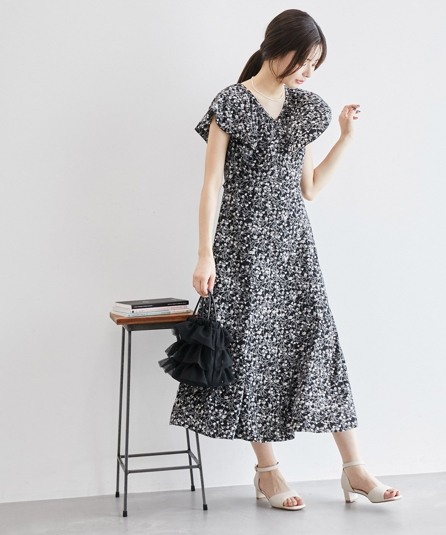 Rope&rsquo;Picnic「フラワープリントラッフルワンピース/リンクコーデ」|ワンピース|