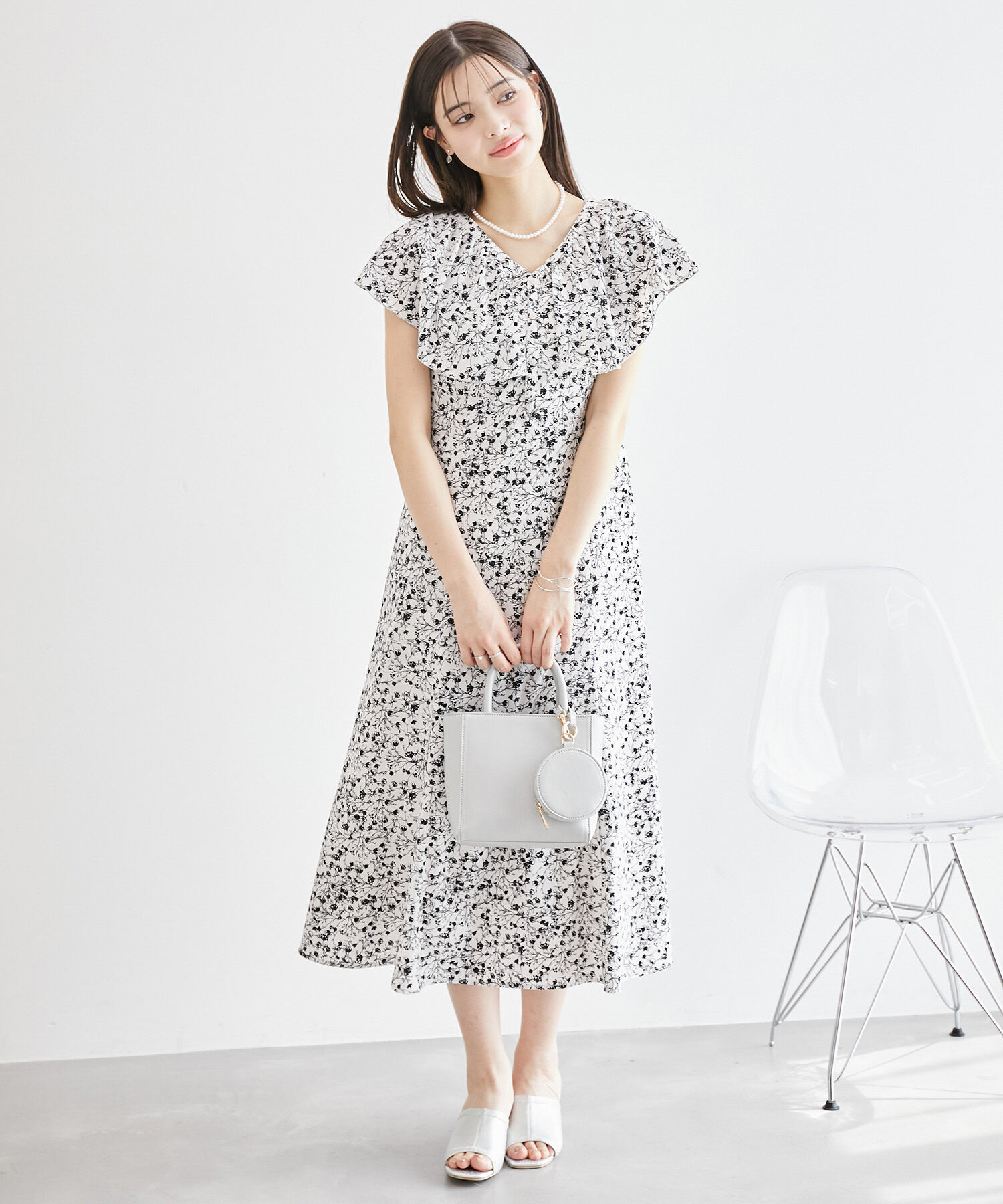 Rope&rsquo;Picnic「フラワープリントラッフルワンピース/リンクコーデ」|ワンピース|キナリ(16)