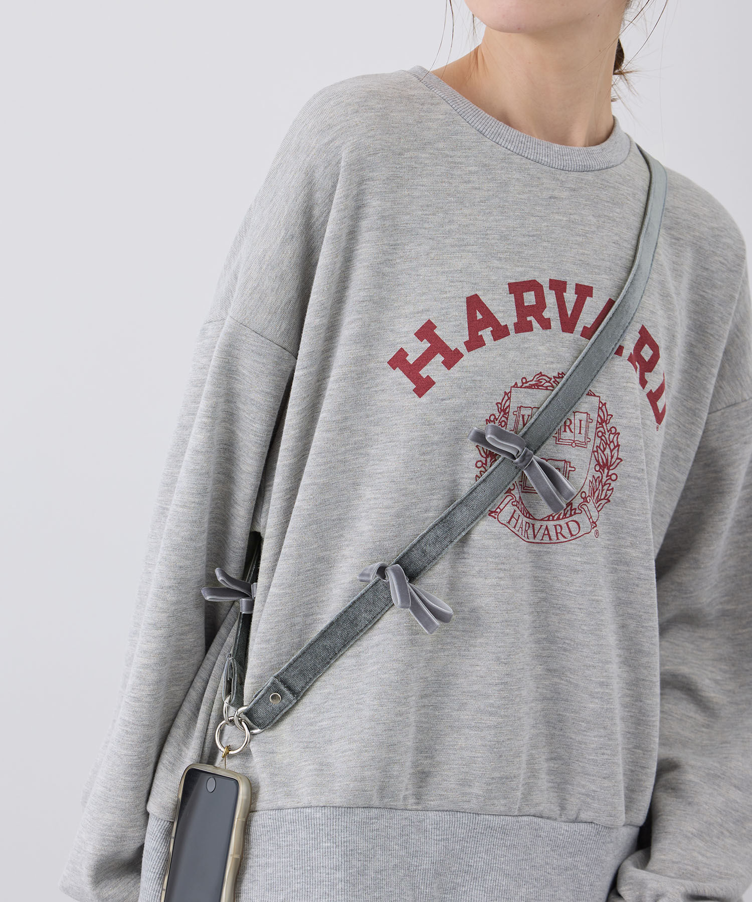 ROPE PICNIC PASSAGE「ベロアリボンショルダーストラップ」|その他|ライトグレー(08)