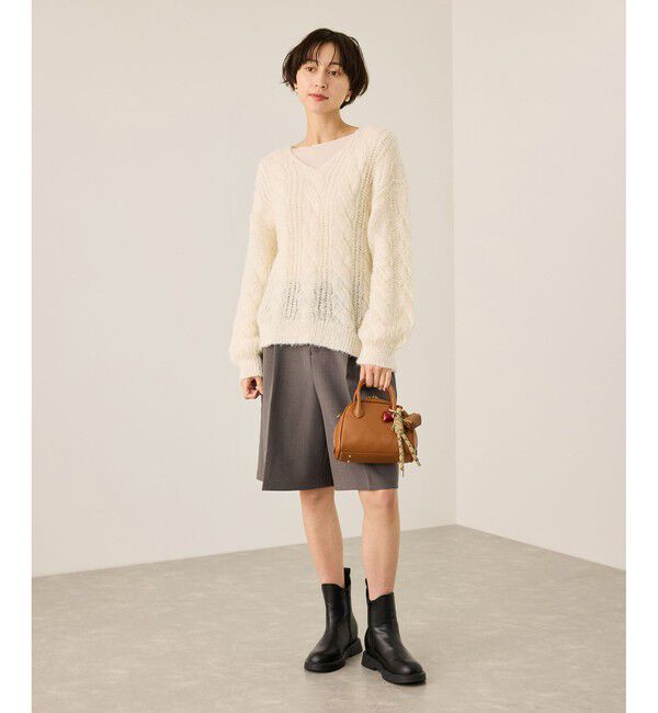 Rope&rsquo;Picnic「ウエストタックハーフパンツ」|チノ|