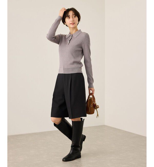 Rope&rsquo;Picnic「ウエストタックハーフパンツ」|チノ|