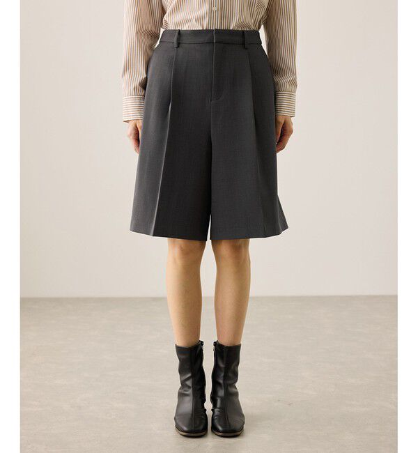 Rope&rsquo;Picnic「ウエストタックハーフパンツ」|チノ|