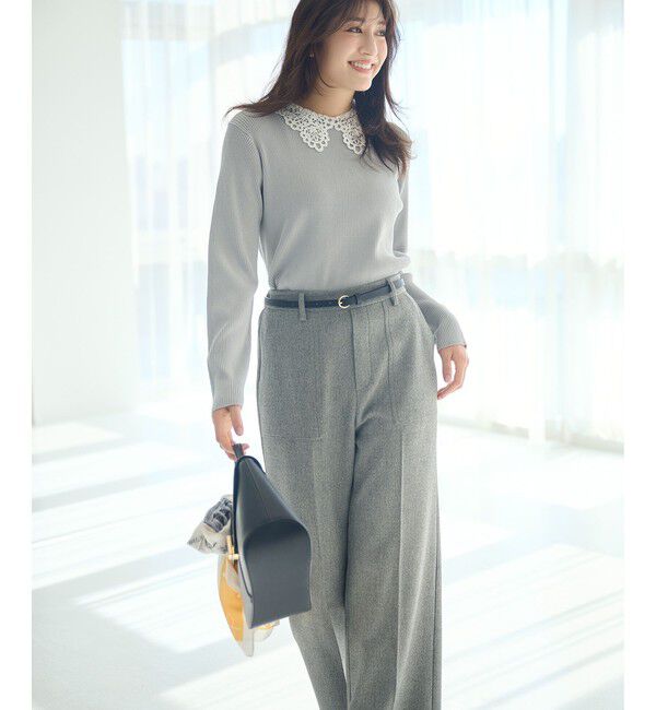 Rope&rsquo;Picnic「ベイカーワイドパンツ/UVカット・防シワ」|チノ|