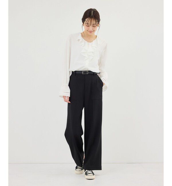 Rope&rsquo;Picnic「ベイカーワイドパンツ/UVカット・防シワ」|チノ|