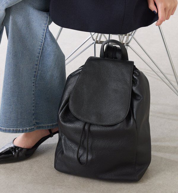  「【牛革/2通りで使える】2WAYレザーコンビリュック」|リュック|ブラック