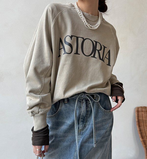  「【WEB限定】ロゴプリントクルーネック裏毛プルオーバー」|Tシャツ・カットソー|