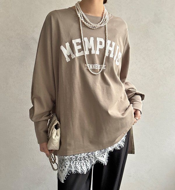  「【WEB限定】MEMPHISドルマンロゴロンTEE」|Tシャツ・カットソー|カーキ