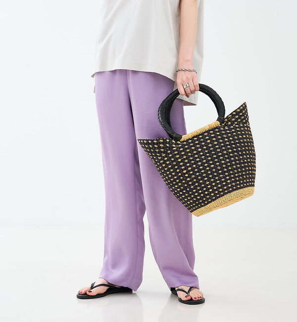 collex「ニャリガバスケット ニケチェック L」|かごバッグ|