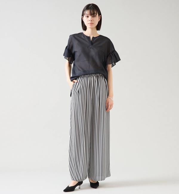 TIARA「ストライププリントタックワイドパンツ」|その他|