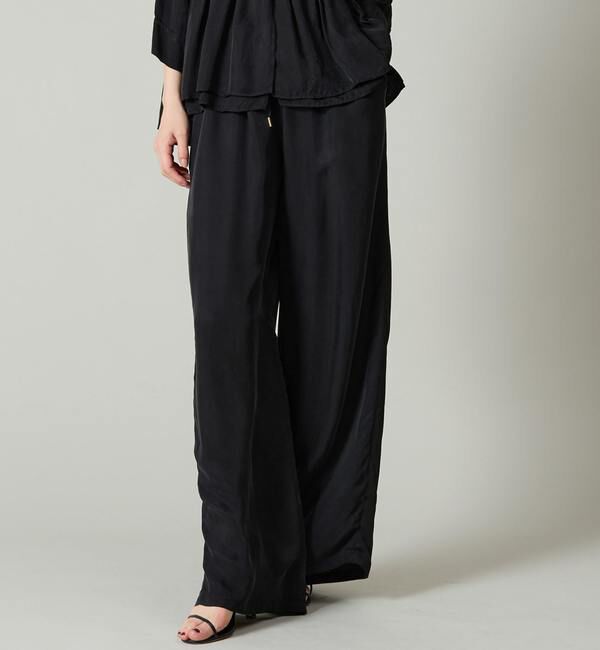 Liesse「ドロストワイドパンツ（セットアップ対応）」|その他|ブラック